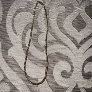 Gold / rubbed bronze beaded necklace